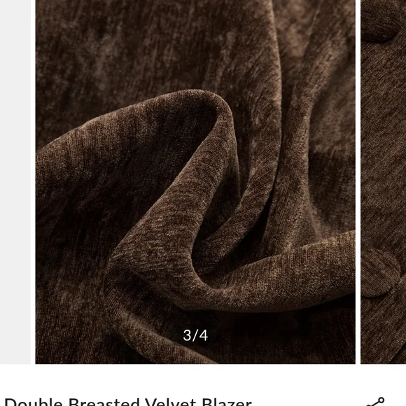 Commense Chocolate Velvet Blazer - Picture 3 of 4